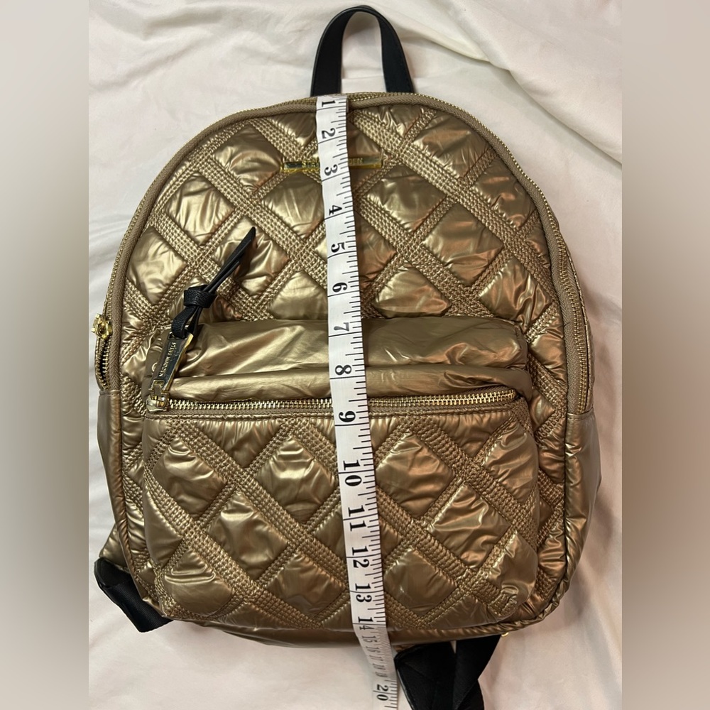 Steve Madden Metallic Gold Quilted Backpack - Picture 2 of 5